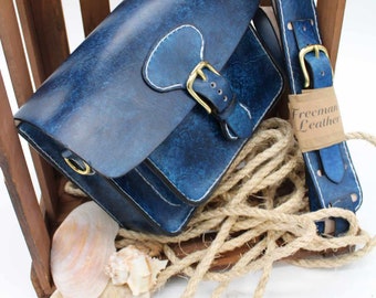 Rich blue satchel style bag