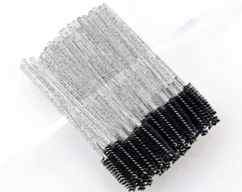 Glitter Eyelash Brush Disposable Lash Extension Wand Mascara Spoolers UK Stock