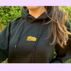 Embroidered Duck Hoodie, Hoodie, Duck, Sleepy, Soft, Quack, For Him, For Her, Christmas, Oversized, Gift, Present, Cotton, Vegan
