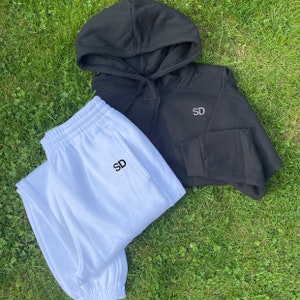 Personalised Embroidered Tracksuit Set, Tracksuit, Trackies, For Him, For Her, Initials, Valentines, Gift, Couples, Unisex, Present, Vegan