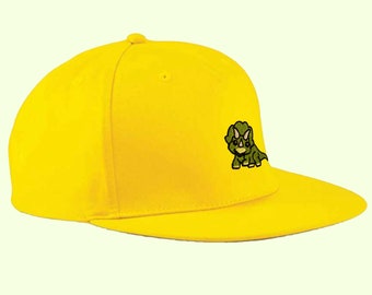 Geborduurde Triceratops SnapBack, Hoed, SnapBack, Pet, Dinosaurus, Dino, Triceratops, Voor Hem, Voor Haar, Hoed, Cadeau, Aanwezig, Katoen, Veganistisch