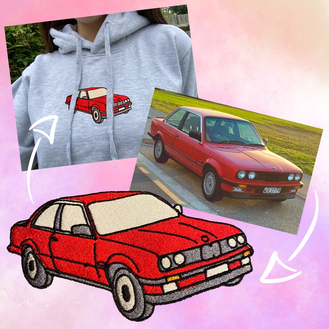 Embroidered Car Hoodie Hoodie Car Vehicle Motorbike Etsy