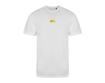 Broderad anka-t-shirt, Anka, Ankunge, Sömnig, Gul, Kvack, Orange, Dam, Herr, För honom, För henne, T-shirt, Rund hals, T-shirt, Gåva, Present