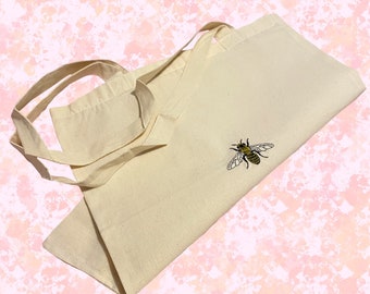 Embroidered Bee Tote Bag, Tote Bag, Honey Bee, Bee, Honey, Cute, Cotton Bag, Personalised Bag, Reusable, Eco Friendly, Gift, Vegan