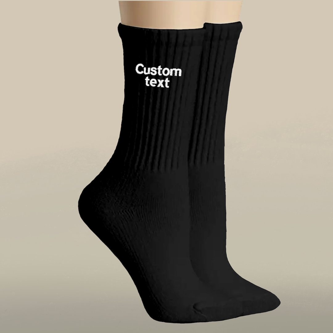 Embroidered Custom Text Socks, Socks, Custom, Personalised, Text, for ...