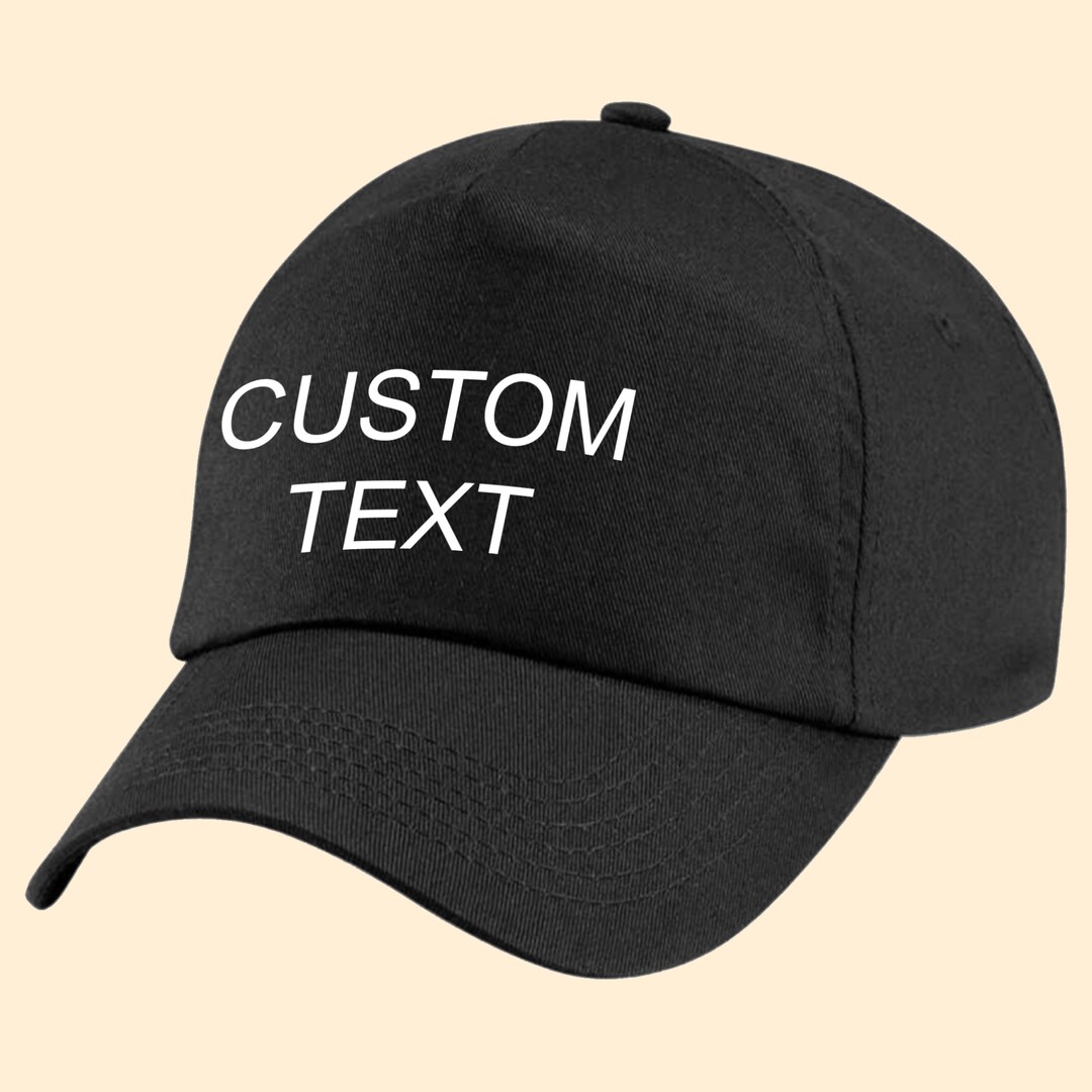 Custom Text Embroidered Cap, Cap, Hat, Text, Custom, Personalised, for ...