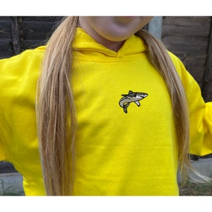 Bestickter Kinder Hai Hoodie, Hai, Fisch, Unisex, Oversized, Für Ihn, für Sie, Kinder, Geburtstag, Weihnachten, Geschenk, Baumwolle, Vegan