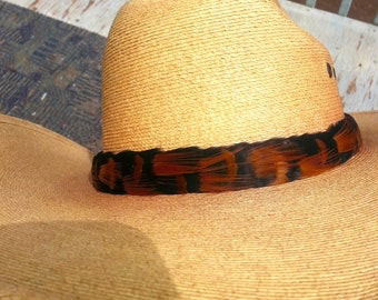 Yellow Feather Handmade Hawaiian Hat Band Hawaiian Feather Hat Band - Etsy main image 4