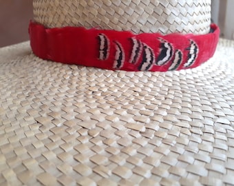 Hawaiian Feather Lei, Hat Band Lei Hulu Humu Papa, Natural White