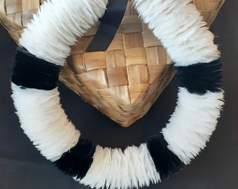 Lei Hulu Poepoe, Lei Humu Papa, Maui Feather Lei, Black & White Feather Necklace, Maui Strong, Heirloom Gift, Graduation Gift, Custom Made