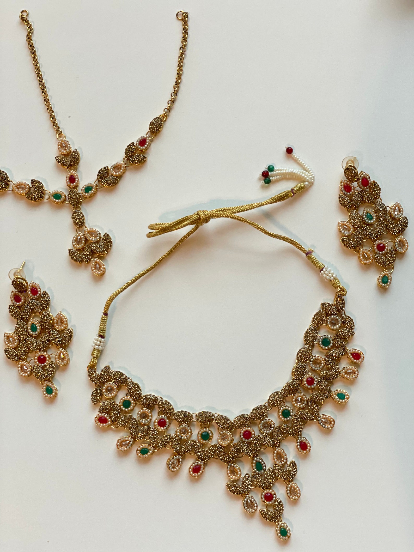 Desi Jewelry Golden Desi Jewelry Sets Pakistani Jewelry Set Etsy