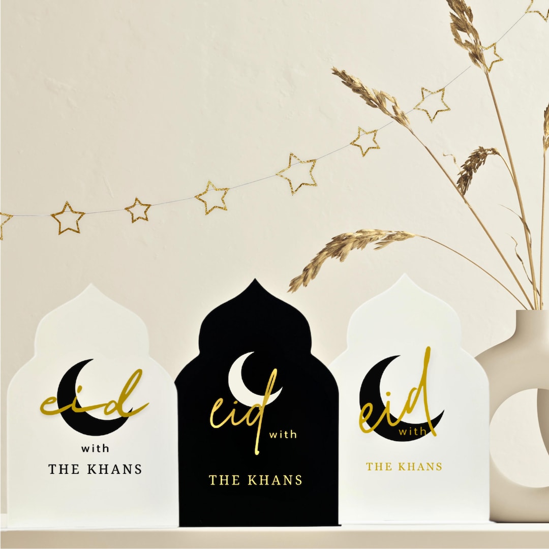 Minimalist Custom Family Name Eid Acrylic Sign, Eid Decor Sign, Eid ...