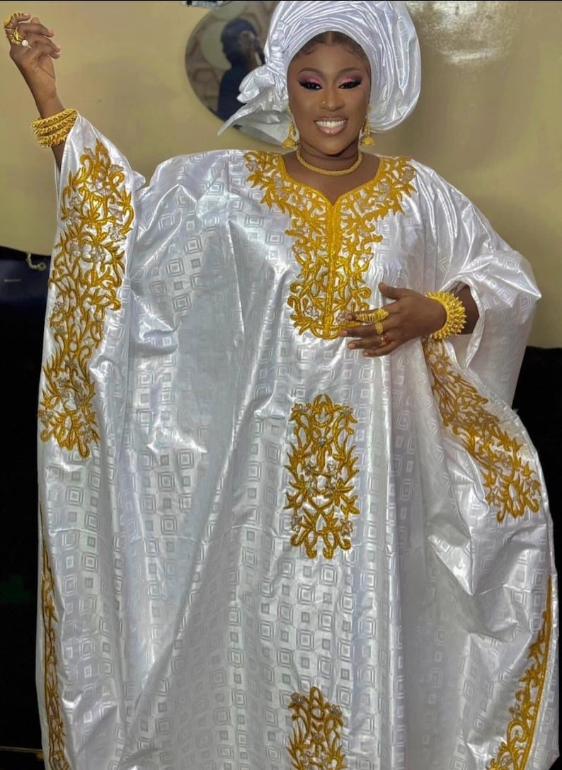 Bazin Grand Boubou, Getzner Super Magnum, Bazin Rich Fabric, African Fabric, Bazin Riche Dress, Bazin Dress, Magnum African Dress image 1