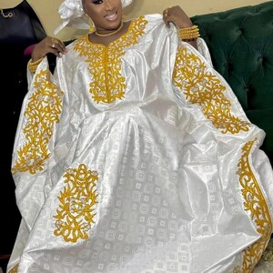 Bazin Grand Boubou, Getzner Super Magnum, Bazin Rich Fabric, African Fabric, Bazin Riche Dress, Bazin Dress, Magnum African Dress image 2
