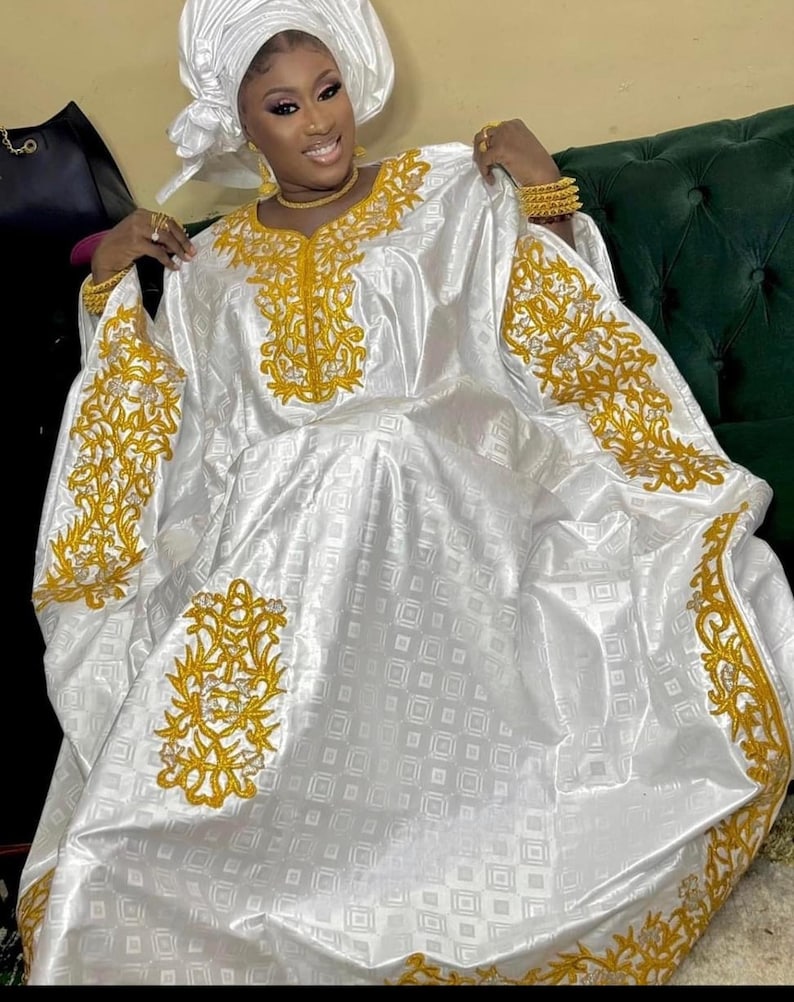 Bazin Grand Boubou, Getzner Super Magnum, Bazin Rich Fabric, African Fabric, Bazin Riche Dress, Bazin Dress, Magnum African Dress image 2