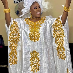 Bazin Grand Boubou, Getzner Super Magnum, Bazin Rich Fabric, African Fabric, Bazin Riche Dress, Bazin Dress, Magnum African Dress image 3