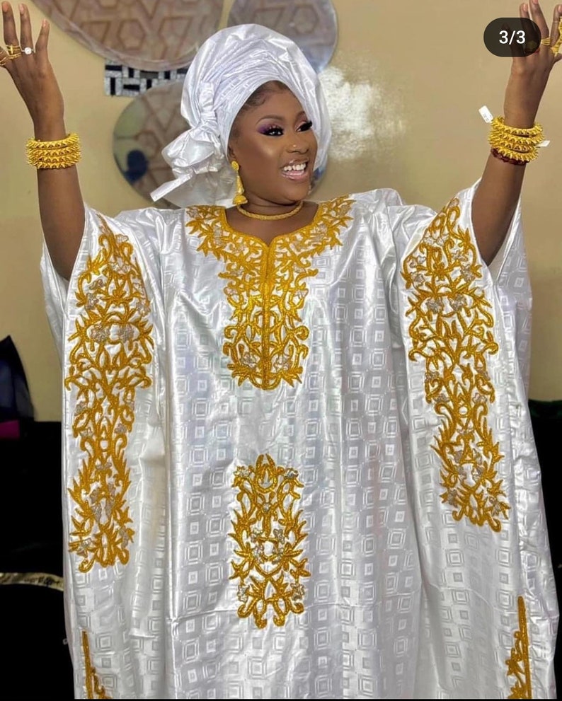 Bazin Grand Boubou, Getzner Super Magnum, Bazin Rich Fabric, African Fabric, Bazin Riche Dress, Bazin Dress, Magnum African Dress image 3