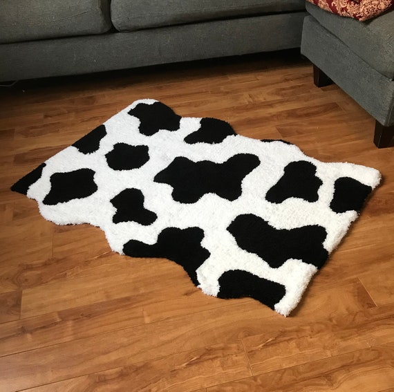 Tufted Cowprint Rug Etsy