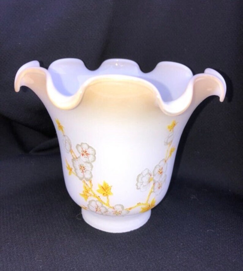 Lighting Chandeliers & Pendant Lights Vintage fluted milk glass replacement globes w yellow