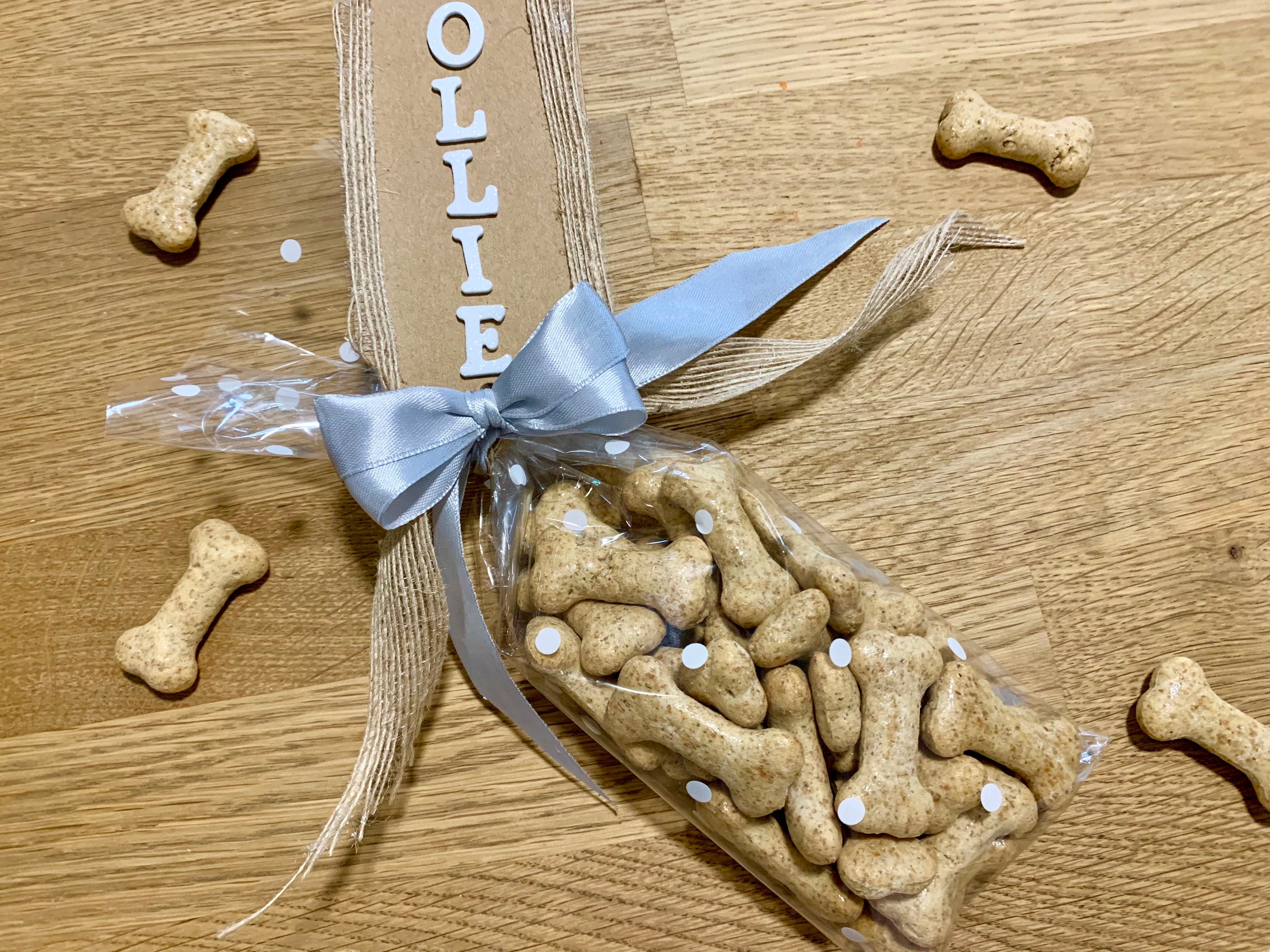 Dog treat gift bag with personalised handmade tags Etsy