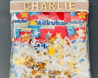 Letterbox chocolate gift bag - Milky Bar and personalised detail