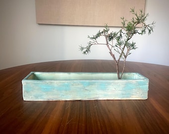 Suiban rectangular largo con crujido de cobre