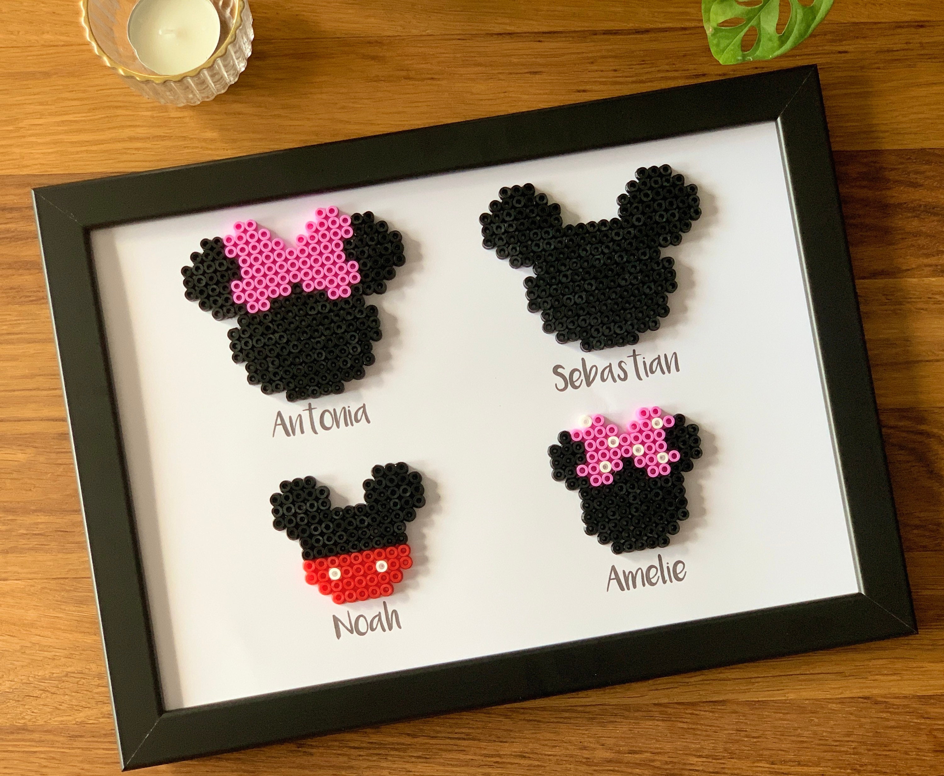 Perle A Repasser Mickey Et Minnie Perles à fusibles personnalisées Noms de famille Minnie Mouse - Etsy France