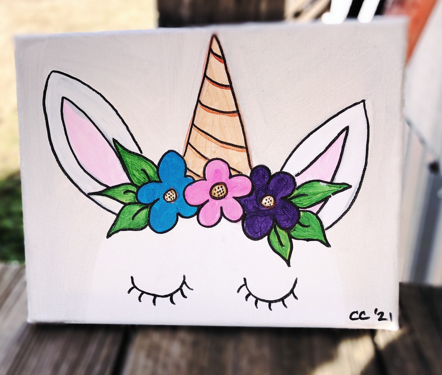 Magical Unicorn Painting 8x10 Acrylic Painting Etsy