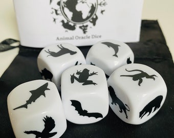 Divination Dice of Animal Totems - Divination Dice - Oracle - 5 Dice - Divination Tool