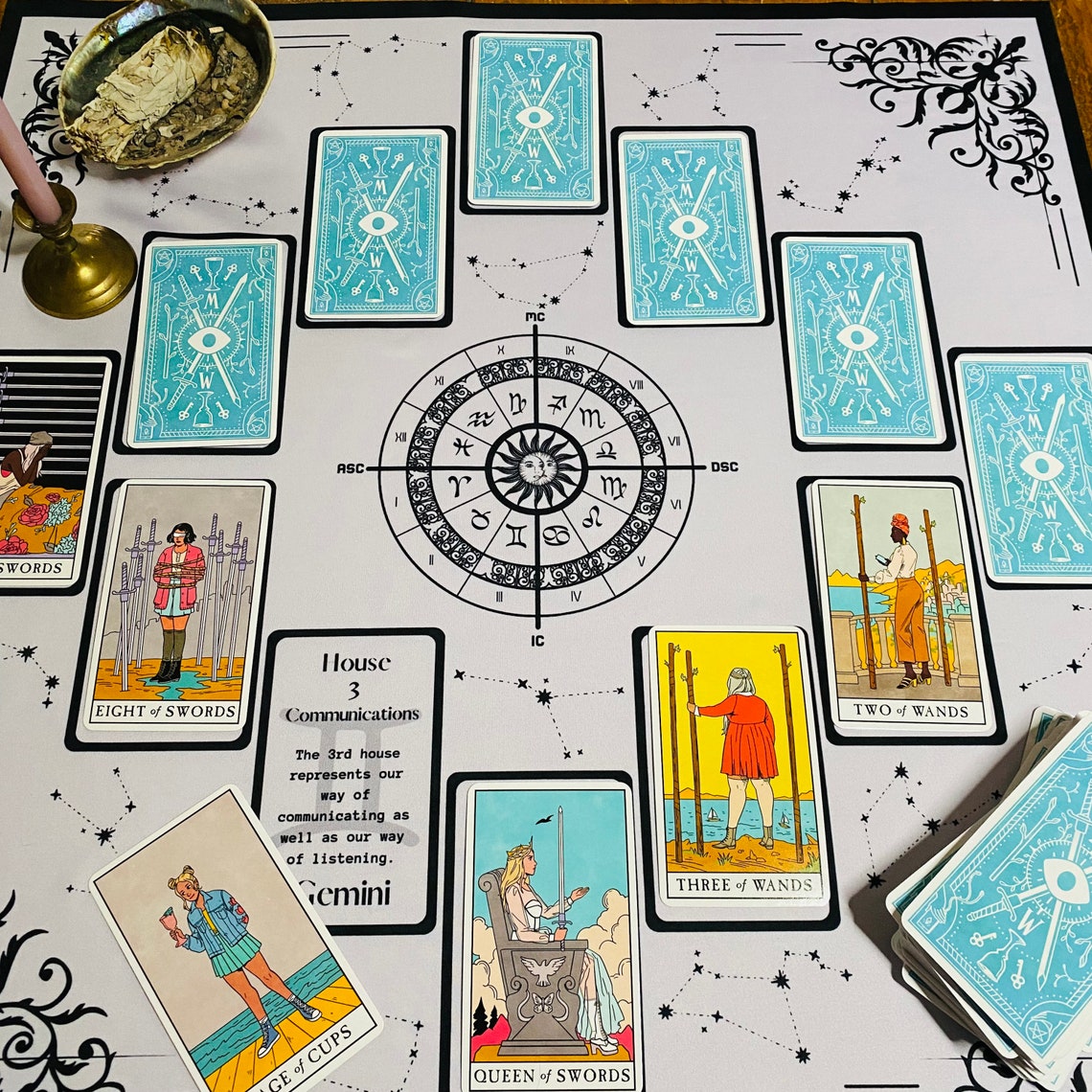 Divinations Nappe Arbres de Vie Tarots Cartes Nappe Autel Tissu Oracles
