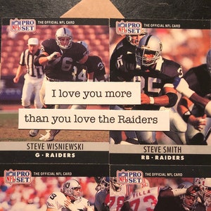Las Vegas Raiders Card | "I love you more than you love the Raiders" | Handmade Birthday Card | Father's Day | Valentine's Day | Love Card