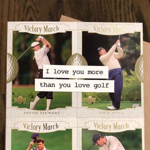 I love you more than you love golf | Golf Card | Father's Day Card | Vintage Golf Valentine's Day Card | Handmade Golf Birthday Card