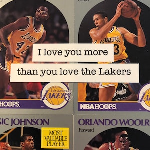 Los Angeles Lakers Card | &quot;I love you more than you love the Lakers&quot; | Handmade Birthday Card | Valentine&#39;s Day Card | Father&#39;s Day Card
