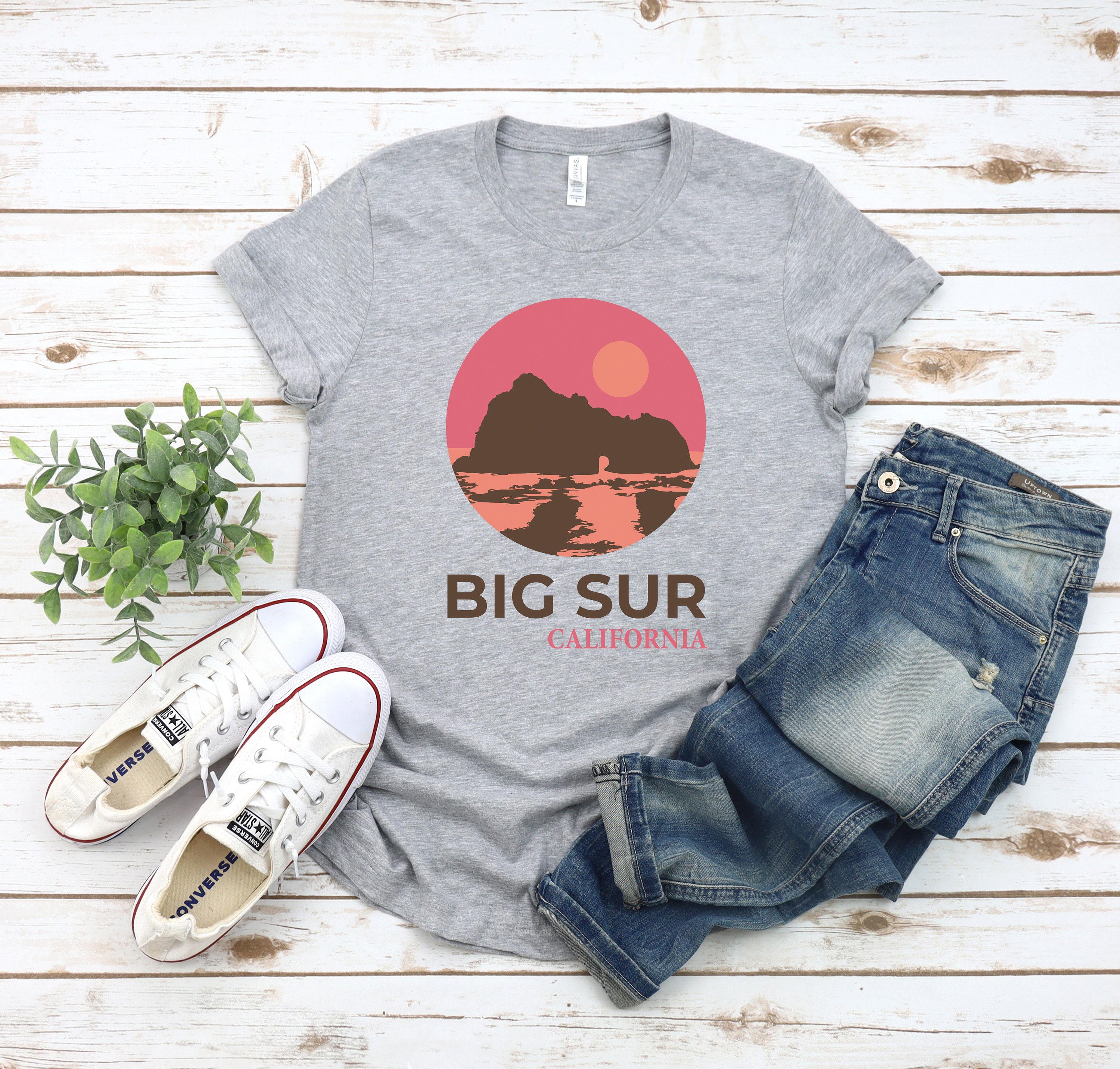 Big Sur T Shirt Gray California Shirt California Camping 