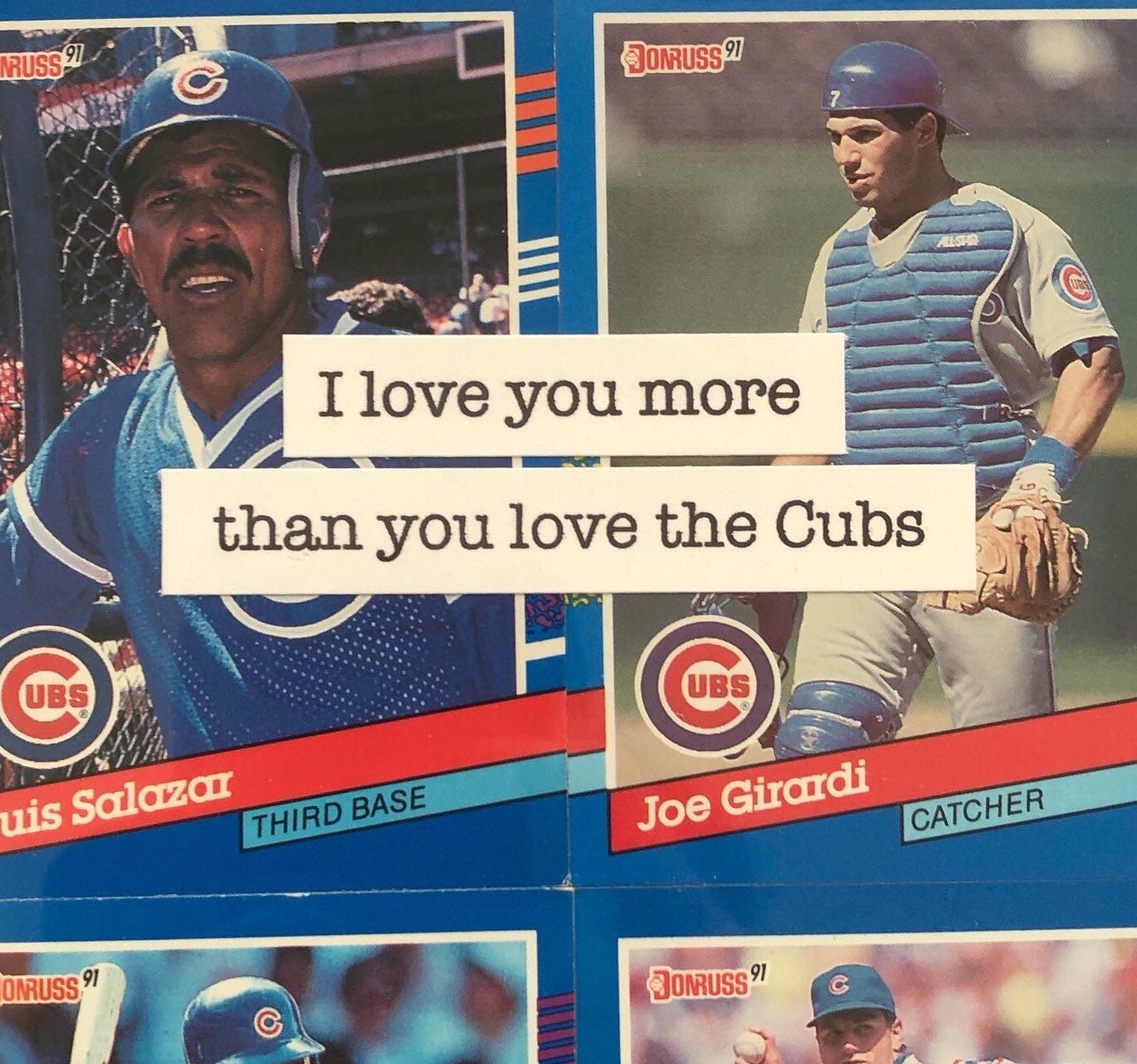 Chicago Cubs Card i Love You More Than You Love the 