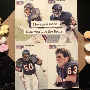 Chicago Bears Card / "Ti amo più di quanto tu ami i Bears" / Biglietto di compleanno fatto a mano / Festa del papà / San Valentino / Biglietto d'amore