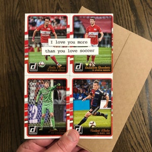 I love you more than you love soccer | World Cup Card | Soccer Card | Father&#39;s Day | Handmade Soccer Birthday Card | Soccer Valentine Card