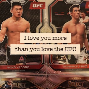 Je t'aime plus que tu n'aimes l'UFC | Carte UFC | Carte de fête des pères | Carte de Saint-Valentin | Carte d'anniversaire faite main | Carte MMA