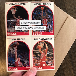 Chicago Bulls Card / "Ti amo più di quanto tu ami i Bulls" / Biglietto di compleanno fatto a mano / Biglietto di San Valentino / Biglietto per la festa del papà