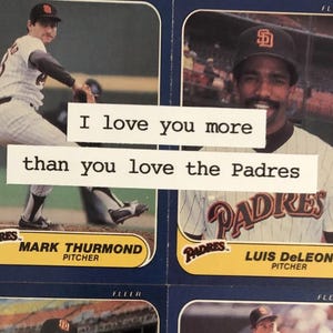 Cartão San Diego Padres | "Eu te amo mais do que você ama os Padres" | Cartão de aniversário feito à mão | Cartão de dia dos pais | Cartão de dia dos namorados