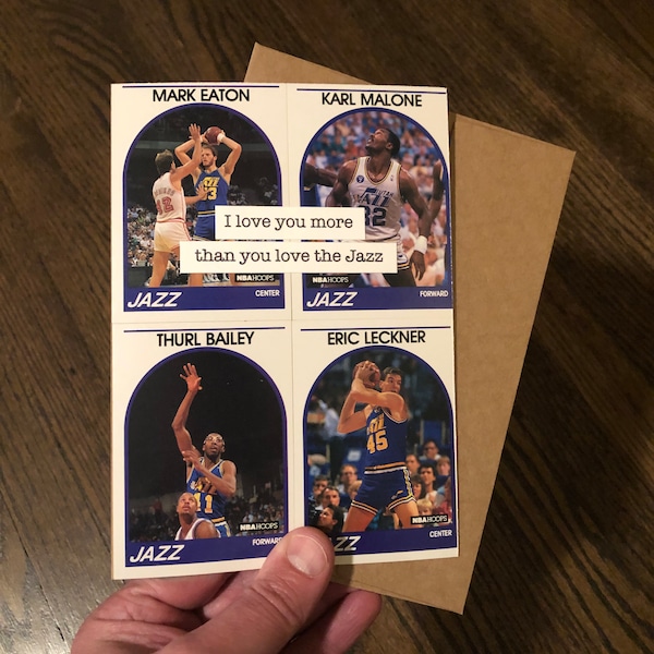 Utah Jazz Card | "I love you more than you love the Jazz" | Handmade Birthday Card | Valentine's Day Card | Father's Day Card | Anniversary