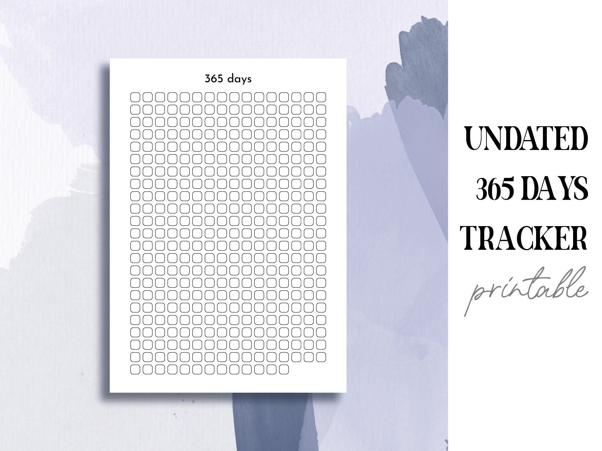 365 Days Tracker Yearly Habit Tracker Printable Planner Etsy