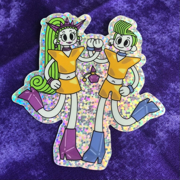 Velvet and Veneer Glitter Sticker!