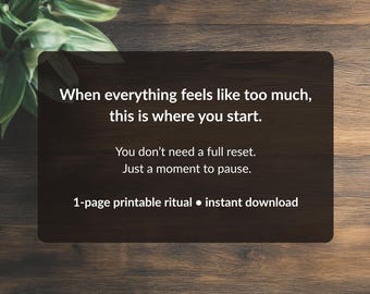 Pause & Permission Ritual | Burnout Printable for Low-Energy Days | Gentle Reset Worksheet | Self-Care Digital Download