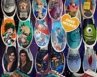 Custom Hand Painted Vans Sneakers | Personalized Shoes | Gift for Her or Him | Made to Order Unique Art Footwear |