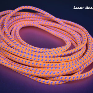 BiColor Light Orange Blue Gloline Blacklight Reactive Luminescent Decorative Braided Rope Fluorescent Party Supply
