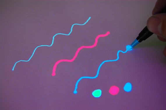  DirectGlow Set of 3 Invisible UV Blacklight Ink Marker Blue  Red Yellow : Permanent Markers : Office Products