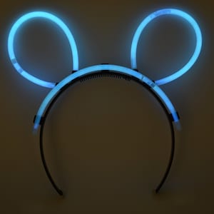 Aqua Glow Stick Bunny Ears with Connectors Glow in The Dark Party Favors Neon Glow Party Supply