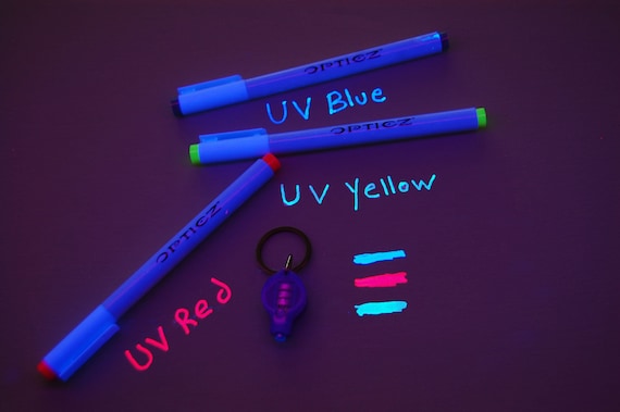 Opticz Blacklight Reactive Invisible Blue Ink All Purpose UV Marker with UV  Light