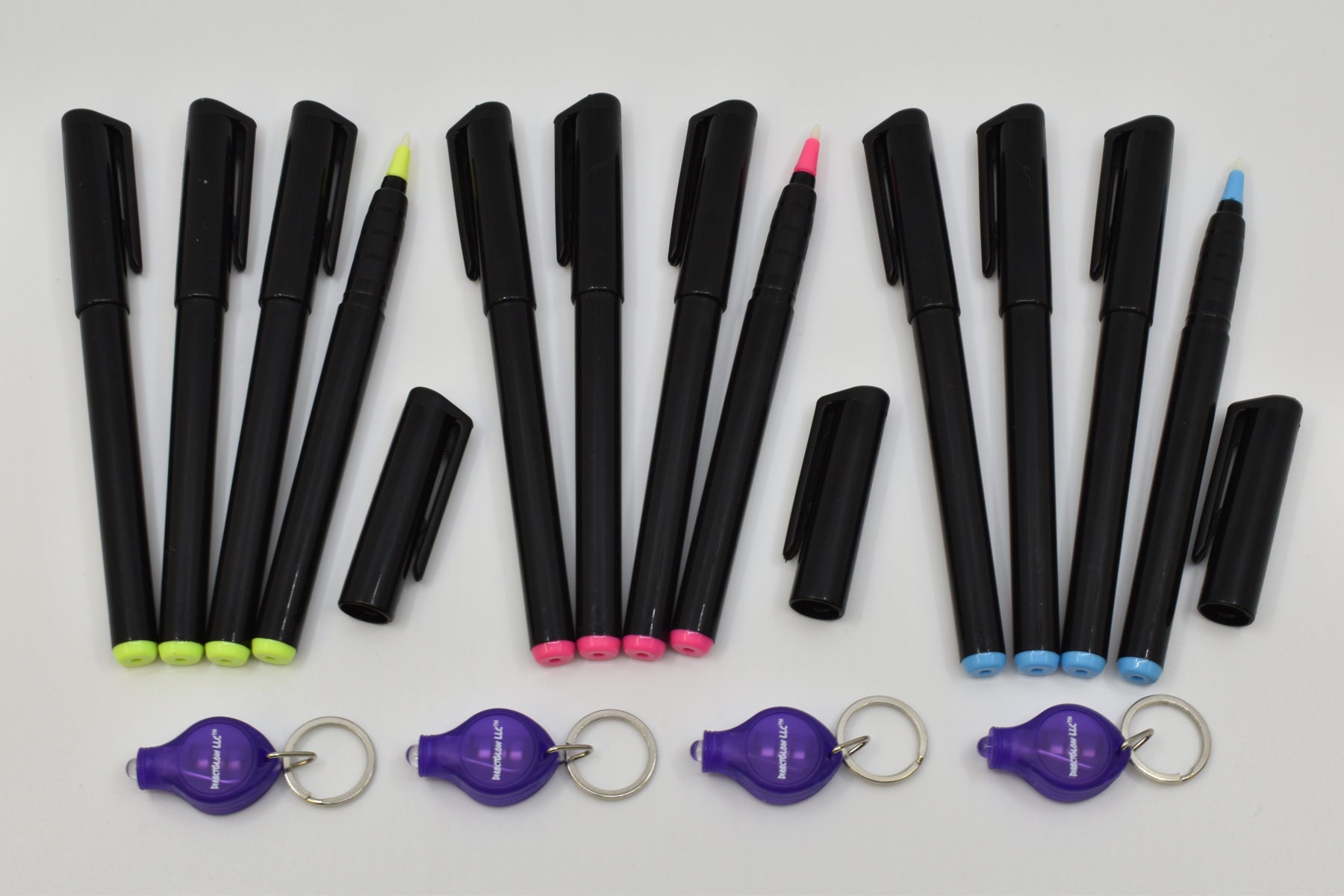 Invisible Ink Pen with UV Flashlight LED Black Light Reactive Secret Marker  Set